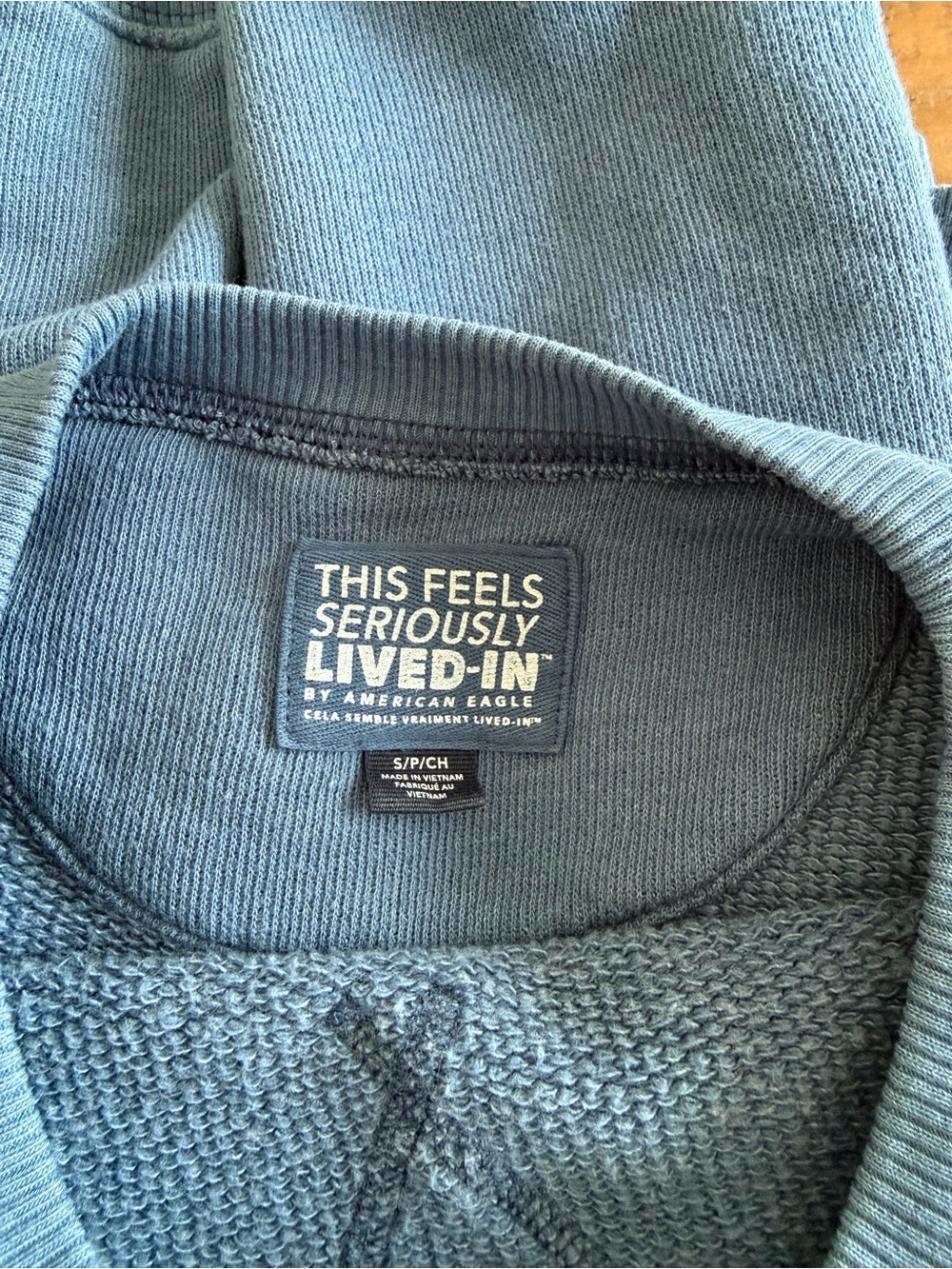 AE Classic Crewneck Sweatshirt in Dusty Blue - Picture 3 of 3